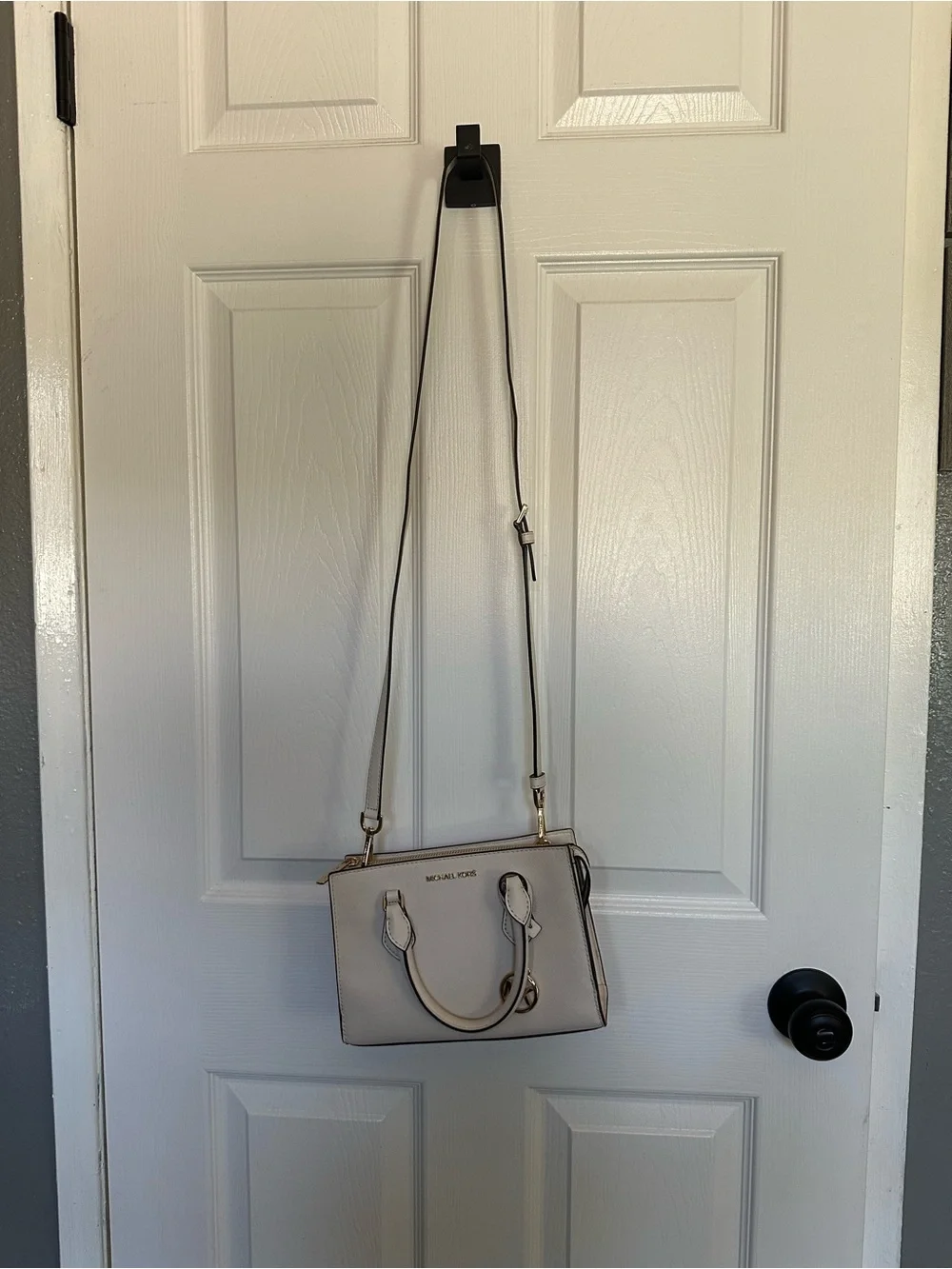 Michael Kors Cream Crossbody Bag with Gold Hardware